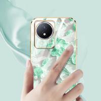 เคสหรูหราสำหรับ Vivo Y02 Y02T Y02A ภาพสีน้ำมันที่ทันสมัยกันกระแทกเคสโทรศัพท์โทรศัพท์ป้องกันกล้องพร้อมฟรีสายคล้อง