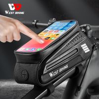 WEST BIKING กระเป๋าใส่โทรศัพท์มือถือ กันน้ํา หน้าจอสัมผัส 7.0 นิ้ว อุปกรณ์เสริม สําหรับจักรยานเสือภูเขา