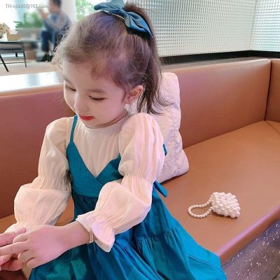 2023 of the girls in spring and autumn hypocrisy two baby long-sleeved dress princess skirt joining together little girl tide