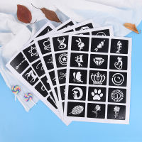 hedeguoji?10/15pcs Small Glitter Tattoo Stencils Woman Girl Kids Drawing Tattoo Stencil