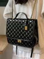 High-end backpack ladies shoulder bag female 2023 new fashion rhombus schoolbag girls college students handbag trend 【QYUE】