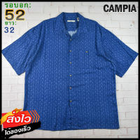 CAMPIA อก 52 นิ้ว เสื้อฮาวายชาย เสื้อวินเทจ เสื้อผ้าผู้ชาย Rayon แขนสั้น เนื้อผ้าดี MADE IN Indonesia