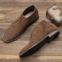 39-46 Suede Desert Boots Brand Mens Leather Ankle Boots Retro Fashion Casual Boots #KD582