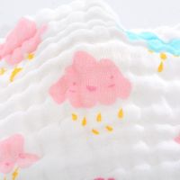 10 PcsSet Baby Muslin Washcloth with Printed Design Newborn Handkerchief Feeding Saliva Towels Cotton Gauze Infant Face Towel