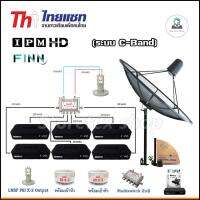 Thaisat 1.5m.(แบบตั้งพื้น) + กล่องIPM HD Finn x6 + LNB PSI X-2 พร้อมสายRG6 (20m.x6)+(10m.x2)