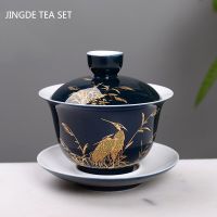 Palace Style Ceramics Tea Tureen Household Classic With Cover Teacup Boutique Handmade Gaiwan Chinese Tea Set Supplies