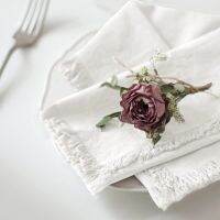 ✿♛ 6PCS 42x42cm Cotton Cloth Napkins Serving Dinner Tea Towel Home Kitchen Table Cocktail Rustic Wedding Easter Ramadan Decoration