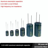 10V 16V 25V 35V 50V 400V Aluminum Capacitor 100UF 220UF 330UF 470UF 680UF 1000UF 1500UF 2200UF 3300UF High Frequency Low ESR Electrical Circuitry Part