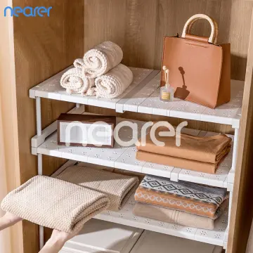 Stackable Cabinet Shelf Organizer Heavy Duty Nonslip Metal Storage Rack  Shelf Riser for Kitchen Pantry Cupboard Kitchen Storage