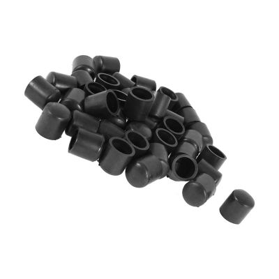 （In Stock）Rubber caps 40-piece black rubber tube ends 10mm round