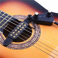 12 Sound Hole Guitar Pickup Black Tone Volume Knob with Cable for 38-41 Inch Acoustic Classical Guitar Musical Instruments Guitar Bass Accessories