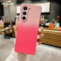 KISSCASE เคสโทรศัพท์ผิวสัมผัสแบบไล่ระดับสีเหมาะสำหรับ Samsung Galaxy Z Fold 5สีให้ความรู้สึกเคสไล่สีรอบทิศทางแบบเต็มเคสห่อหุ้มป้องกันลายนิ้วมือกันกระแทกเคสโทรศัพท์ฝาครอบสำหรับ Samsung Galaxy Z Fold 5