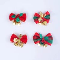 Double Bell Christmas Bow Ringing Double Bell Christmas Bow 5cm Christmas DIY Bow Christmas Decoration