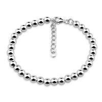 Silver thai Sterling Silver 14cm Ball Bead Bracele , tสร้อยข้อมือลูกปัดเงินแท้ 14 ซม. , Handmade silver ball bead bracelet 925