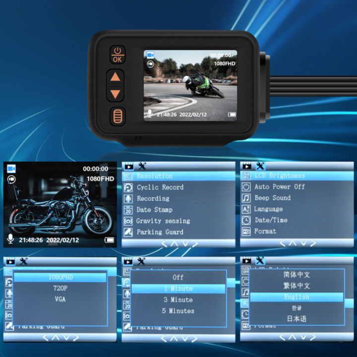 ซินซู-กล้องติดรถยนต์2มอเตอร์ไซค์-inch-ip65กล้องติดรถยนต์กันน้ำ1080p-720p-กล้องคู่หน้าหลังบันทึก-dash-cam-แบบเซ็นเซอร์-g-loop