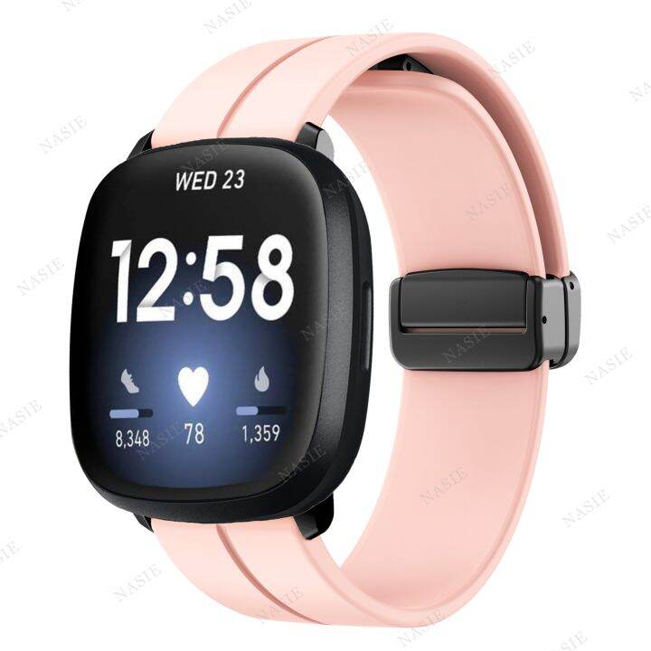 สายรัดแม่เหล็กสำหรับ-fitbit-versa-3-4-sense-sense2สร้อยข้อมือซิลิโคนสำหรับ-fitbit-versa-2-lite