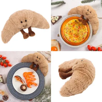 Dog Toy Plush Squeaky Toy Toast Croissant Interactive Pet Cute Toy