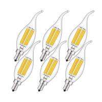 Dingdian LED 6 แพ็ค E14 E27 220 โวลต์เอดิสันหลอดไฟ LED เชิงเทียนหลอดไฟโคมระย้าหลอดไฟ C35 เทียนหลอดไฟ 2 วัตต์ 4 วัตต์ 6 วัตต์,3000 พันอบอุ่นสีขาว 6500 พันเย็นสีขาว,ห้องนั่งเล่นในร่มห้องนอนแสง