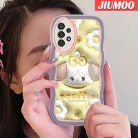 JIUMOO เคส A04s A13กาแลคซีของปลอกสำหรับ Samsung 5G ลายการ์ตูน3D แกะ Souffle ดั้งเดิมขอบคลื่นสีสันสดใสป้องกันเลนส์กล้องเคสโทรศัพท์แบบใสเคสโปร่งใสกันกระแทกซิลิโคนนิ่ม