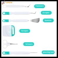 CAFGTW 6pcs สำหรับCricut Maker Silhouette DIY เครื่องมือคำพูด เครื่องขูด ไม้พาย ชุดเครื่องมือช่างไวนิล ชุดกำจัดวัชพืช แหนบ