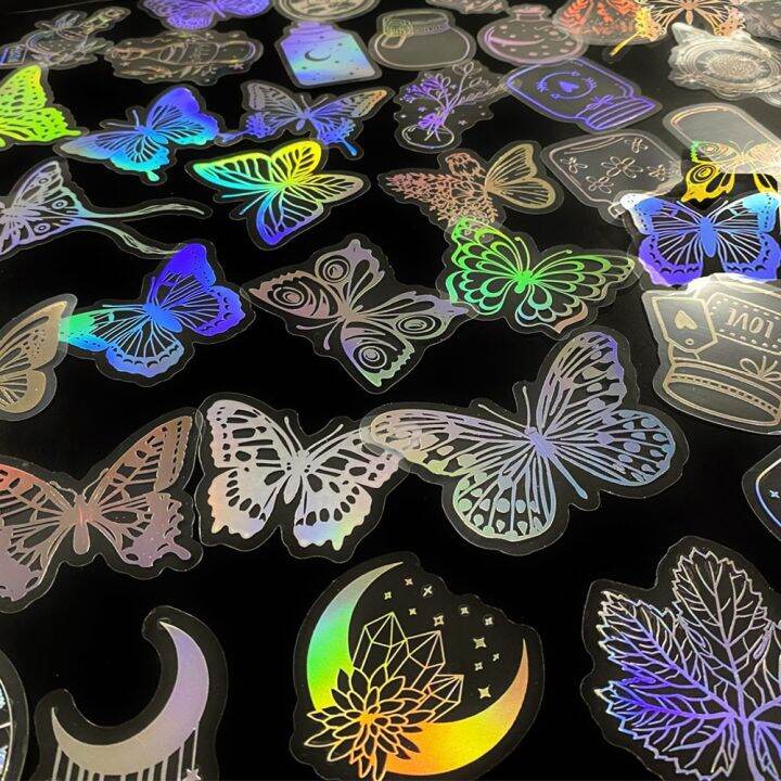 10-30-50-100pcs-holographic-laser-butterfly-aesthetic-stickers-laptop-phone-luggage-car-guitar-waterproof-sticker-decal-kid-toy