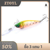 ZTOYL เหยื่อตกปลาขนาด9.4ซม. 6.2ก. เหยื่อตกปลาแบบปลั๊กปลามินเนาลอยได้ยากเครื่องมือตกปลาสำหรับปลาเทราท์ walleye PIKE etc.