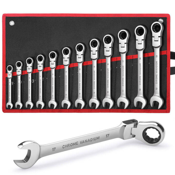 Combination Ratcheting Wrench Set,with Flexible Head,Metric Universal ...