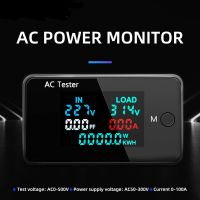 6 In 1 Ac 0-500V 100a เครื่องวัดแรงดันไฟฟ้าแบบดิจิตอลแอมป์มิเตอร์ Kws เครื่องวัดพลังงานไฟฟ้า Led ดิจิตอล Ac Wattmeter ไฟฟ้าที่มีปิด Ct