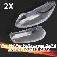 2X ไฟหน้ารถแบบใสฝาครอบเลนส์พลาสติกกันฝุ่นสำหรับ VW สำหรับ Volkswagen Golf 6 MK6 GTI R 2010-2014