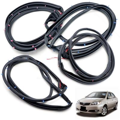 Set 4 Door Rubber Weatherstrip Seal For Toyota Vios NCP42 Sedan 2003-2006