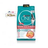 นาทีทองลด 50% แถมส่งฟรี Purina One Tender Selects Blend With Salmon 1.2 kg. สำหรับแมวโตทุกสายพันธุ์ สูตรผสมปลาแซลมอล อาหารสุนัข royalcanin