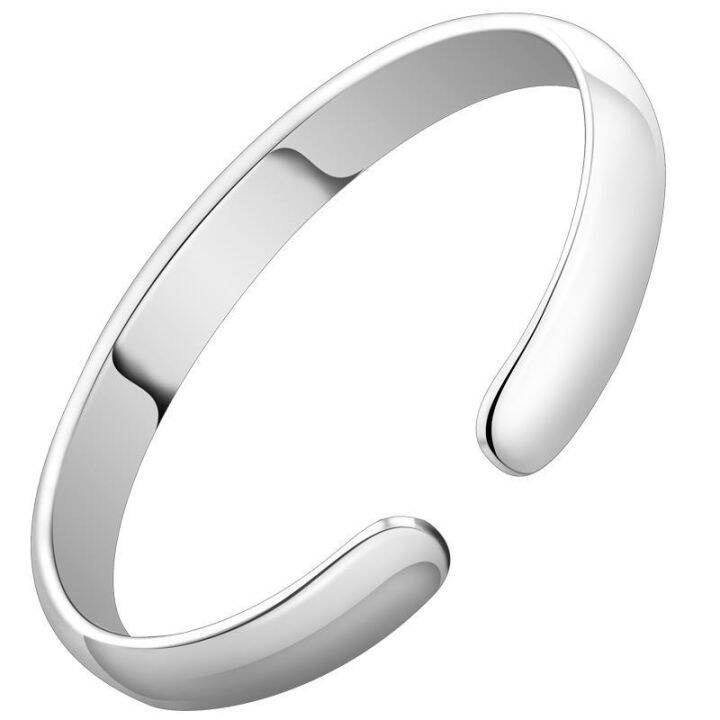 999-sterling-silver-contracted-smooth-fine-bracelet-female-young-strong-personality-fashion-girlfriend-a-gift