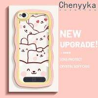 เคส Chenyyyka สำหรับ Xiaomi Redmi 4A 5A เคส6A รูปการ์ตูนลูกสุนัขสุดสร้างสรรค์ลายคลื่นเคสมือถือโปร่งแสงแฟชั่นน่ารักปลอกซิลิโคนนิ่มป้องกันเลนส์กล้องเคสกันกระแทกแบบใส