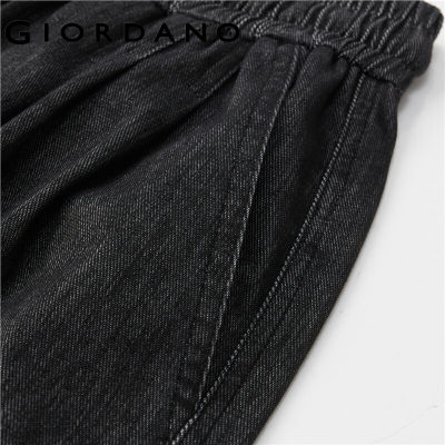 GIORDANO Women Jeans Elastic Waist Lightweight Denim Pants Multi-Pocket Comfort Fashion Casual Loose Denim Pants 18413602TH