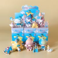 ZZOOI 6Pcs Sanrio Anime Figures Kawaii Cinnamoroll Kuromi Kitty Action Figure Dolls Model Toys Desktop Ornament Decoration for Gifts