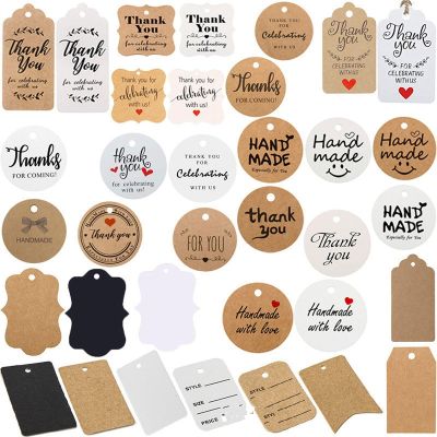 【YF】☋✔  100pcs /white Tags with 20m Rope Thank You Paper tags for Wedding baby Shower Label Decoration