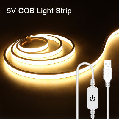 USB LED Neon Tape 5V COB LED Strip Lights Super Soft Pure Silica Gel Tube With Dimmable Touch Sensor Switch For Room Decoration