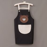 Hand Towel Apron Waterproof Stain Home Kitchen Cooking Gown Cute Bear Hanging Neck Towel Apron Oversleeve Aprons