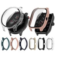 ZZOOI Hard Edge Shell Screen Glass Protector Film Case For Amazfit GTR 4/3 Pro GTS 2/2e GTS3 GTR4 GTR3 GTR2 GTS4/GTS2 Mini Watch Cover