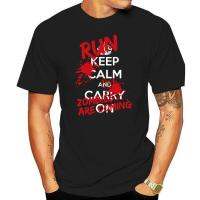 Keep Calm Run Zombie Are Coming T Shirt Walking Dead Halloween Spooky Night Gift Personality Custom Tee Shirt Gildan