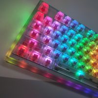 อะไหล่คีย์บอร์ดเล่นเกม104กุญแจคริสตัล Abs รูป Keycaps Oem โปร่งใสโปร่งใสโปร่งใสตัวครอบสีดำอาร์จีบี