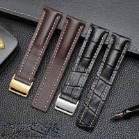 Genuine Leather Watch Strap for Breitling Super Marine Aviation Timing Avengers Challenger Series Male Bamboo Watchband 22 24mm