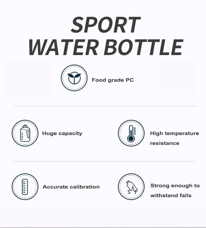 1.7L/2.7L Gym Cycling Cup PP Material Precise Scale Portable Large Capacity Water  Bottle