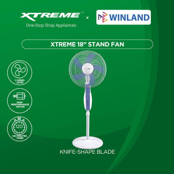 XTREME HOME by Winland 18inches Electric Fan Stand Fan XHEFSF18