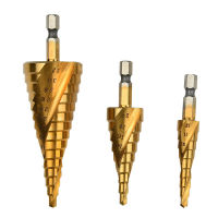 1/4 Hexagonal Shank Handle Step Drill Bit Titanium Coated Drill สําหรับเจาะมือ Deburring Chamfering Drill ไม้อลูมิเนียมพลาสติก