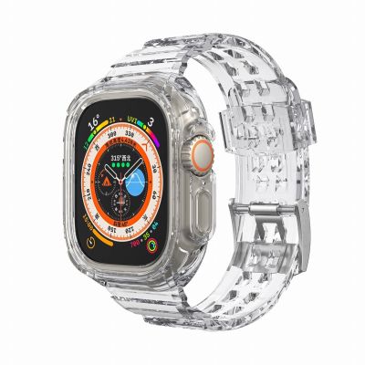 ✸✕✙ Opaska magnetyczna na nadgarstek do szycia nadaje się do IWatch Ultra Smart Watch 49mm podwójny otwór przezroczysty silikon pasek