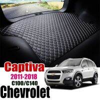 แผ่นรอง Alas Bagasi Mobil หนังแผ่นแผ่นส่งสินค้าพรมสำหรับ Chevrolet Captiva 7 Holden 2011-2018ลำตัวซับในแผ่นรองกระโปรงหลังรถหาง2015 2016