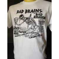 เสื้อวงนำเข้า Bad ins Plus Bad Religion Flyer Punk Rock Hardcore Skate Retro Style Vintage T-Shirt สบาย ปลายทาง พร้อม ผู้ชาย