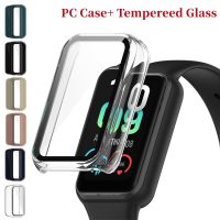 ✜ Obudowa PC szkło dla Huami Amazfit band 7 band7 inteligentna opaska Screen Protector pełna ochrona telefonu Shell hartowany Film Hard Edge