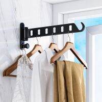 [hot]✥☃๑  Wall-mounted Invisible Folding Hanger  Balcony Indoor and Outdoor